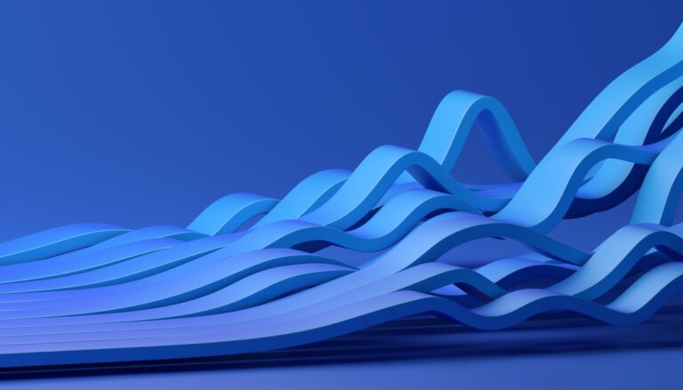 Abstract,3d,Render,,Background,Design,With,Blue,Wavy,Lines